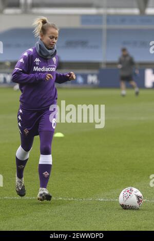 Manchester, Großbritannien. März 2021, 03rd. Chiara Ripamonti (#15 Fiorentina) während der UEFA Women's Champions League Runde von 16 Spiel zwischen Manchester City und Fiorentina im Academy Stadium, Manchester, UK. Kredit: SPP Sport Presse Foto. /Alamy Live Nachrichten Stockfoto