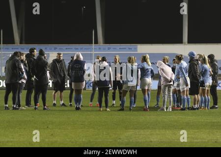 Manchester, Großbritannien. März 2021, 03rd. Manchester City während des UEFA Women's Champions League-Spiels von 16 zwischen Manchester City und Fiorentina im Academy Stadium, Manchester, Großbritannien. Kredit: SPP Sport Presse Foto. /Alamy Live Nachrichten Stockfoto