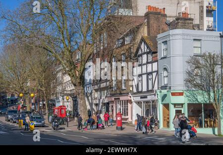 Hampstead High Street North London England Stockfoto