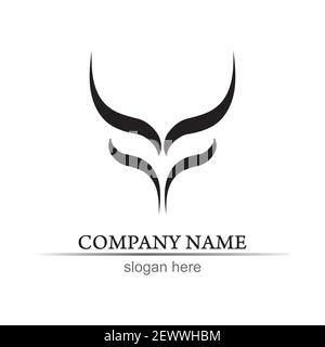 Stier Horn Logos und Symbole Vorlage Symbole app Stock Vektor