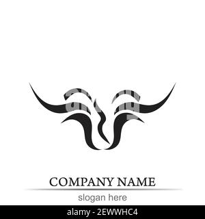Stier Horn Logos und Symbole Vorlage Symbole app Stock Vektor