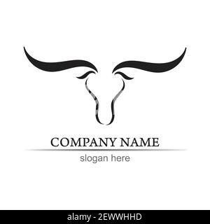 Stier Horn Logos und Symbole Vorlage Symbole app Stock Vektor