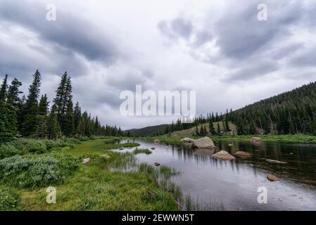 Bear Tracks Lake in Colorado Stockfoto