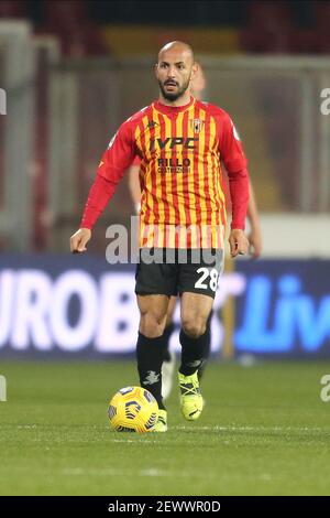 Beneventos italienischer Mittelfeldspieler Pasquale Schiattarella während des Fußballspiels der Serie A zwischen Benevento und Hellas Verona im Ciro Vigorito Stadium, Benevento, Italien, am 03. März 2021 Stockfoto