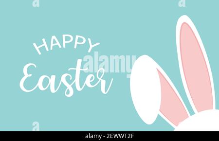 Osterkarte mit Kaninchenohren. Frohe ostern Karte Stock Vektor
