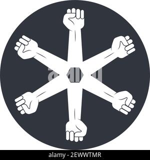 Hand up geballte Vektor-Symbol Illustration Design-Vorlage Stock Vektor