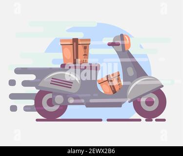 Schnelle Paketzustellung Konzept Symbol Vektor Illustration Stock Vektor