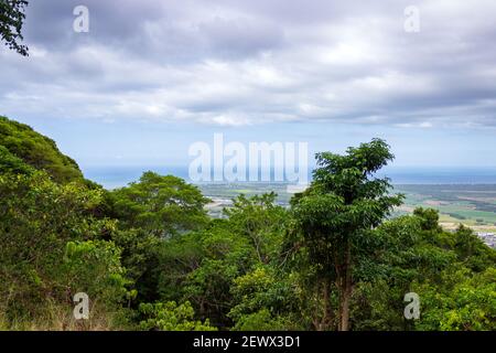 Der Blick vom Henry Ross Lookout in der Nähe von Cairns, Queensland, Australien. Stockfoto