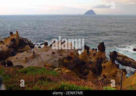 Die Felsformation des Heping Island Parks in Keelung, Nord-Taiwan Stockfoto