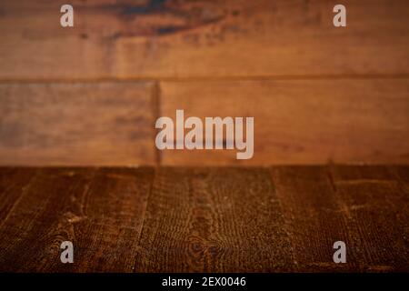 Alte Scheune Holzboden und Wand Hintergrund Shooting Oberfläche Tisch Hintergrund für Mockup Stockfoto