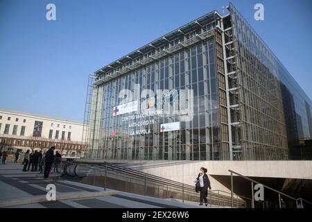 Rom, ITALIEN - 24. Februar 2021: Roms Kongresszentrum jetzt Mass Covid-19 Impfzentrum. Stockfoto