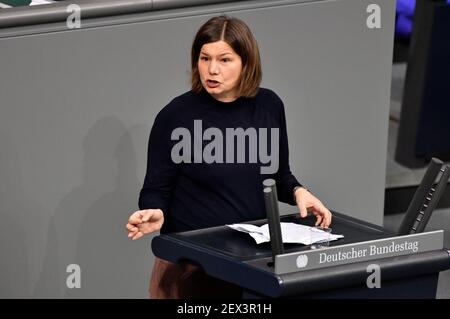 Berlin, Deutschland. März 2021, 04th. Manuela Rottmann auf der Bundestagsversammlung 215th im Reichstagsgebäude. Berlin, 04.03.2021 Quelle: dpa/Alamy Live News Stockfoto