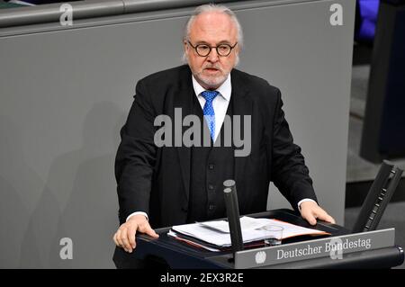 Berlin, Deutschland. März 2021, 04th. Rudolf Henke bei der Bundestagsversammlung 215th im Reichstagsgebäude. Berlin, 04.03.2021 Quelle: dpa/Alamy Live News Stockfoto