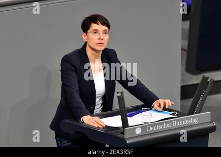 Berlin, Deutschland. März 2021, 04th. Frauke Petry bei der Bundestagsversammlung 215th im Reichstagsgebäude. Berlin, 04.03.2021 Quelle: dpa/Alamy Live News Stockfoto