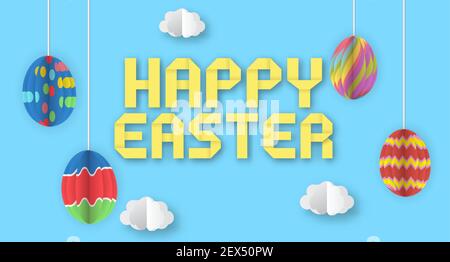 Frohe ostern Banner Vorlage. Stock Vektor