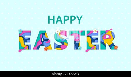 Osterverkauf Banner von Papier geschnitten Stock Vektor