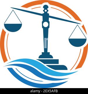 Justiz Gesetz Logo Template vector illsutration Design Stock Vektor