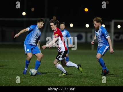 WILL FITZGERALD (Derry City) Während eines Vorsaison-Fixes zwischen Derry City und Finn Harfen Stockfoto