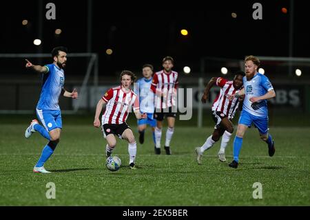 WILL FITZGERALD (Derry City) Während eines Vorsaison-Fixes zwischen Derry City und Finn Harfen Stockfoto