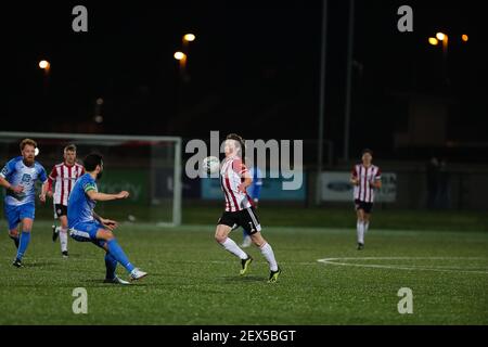 WILL FITZGERALD (Derry City) Während eines Vorsaison-Fixes zwischen Derry City und Finn Harfen Stockfoto