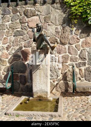 Till Eulenspiegel Brunnen in Moelln, Deutschland Stockfoto