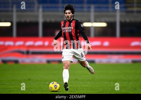 Mailand, Italien - 03 März, 2021: Sandro Tonali von AC Mailand in Aktion während der Serie A Fußballspiel zwischen AC Mailand und Udinese Calcio. Das Spiel endete 1-1 Unentschieden. Kredit: Nicolò Campo/Alamy Live Nachrichten Stockfoto