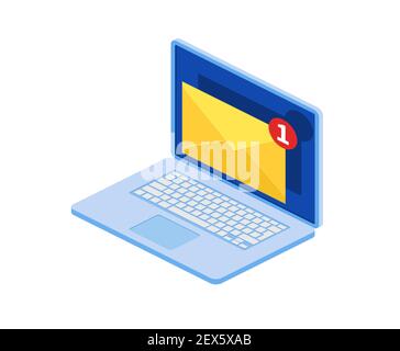 E-Mail-Dienst isometrisch Stock Vektor