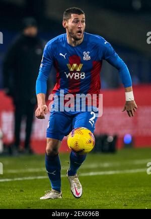 Aktenfoto vom 26-01-2021 von Joel ward des Kristallpalastes. Ausgabedatum: SOCCER Palace ward. Stockfoto