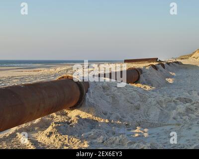 Pipeline - Küstennahrung auf Sylt, Deutschland Stockfoto