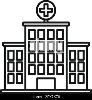 Krankenhaus Coronavirus Symbol, Umriss Stil Stock Vektor