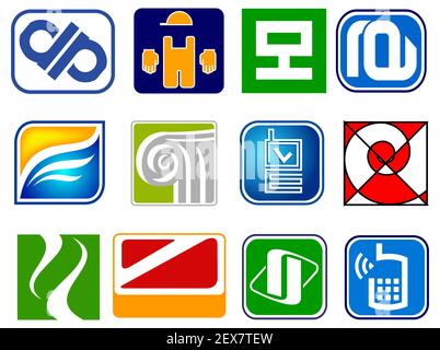 Satz von abstrakte Symbole Stockfoto