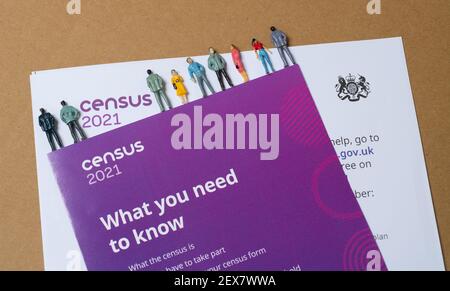 London, Großbritannien. 4. März 2021. Householders in Großbritannien beginnen, Informationen und Online-Zugang Details vom Office for National Statistics zu erhalten, um die UK Census 2021 am Sonntag, 21. März 2021 abzuschließen. Die letzte Volkszählung fand 2011 statt. Quelle: Malcolm Park/Alamy Live News. Stockfoto