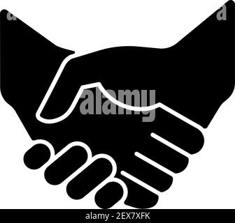 Schwarzes Glyphensymbol für Handshake Stock Vektor
