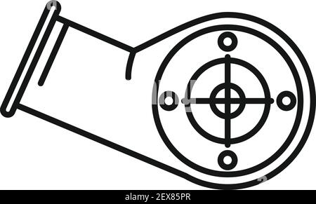 Symbol für Lüftungsrohr, Umriss Stock Vektor