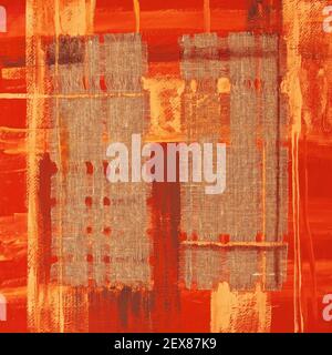 Abstrakte Illustration rot Stoff applique. Ethnischer Hintergrund Stockfoto