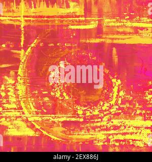 Abstrakte Illustration gelb rosa rot Stoff applique. Ethnischer Hintergrund Stockfoto