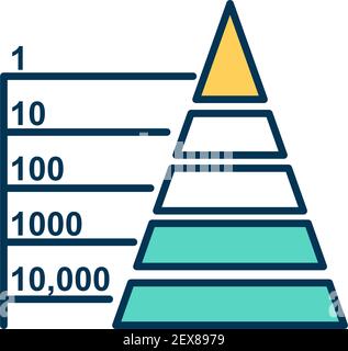 Trophisches RGB-Farbsymbol der Pyramide Stock Vektor