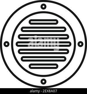 Symbol für runde Belüftung, umrandet Stock Vektor