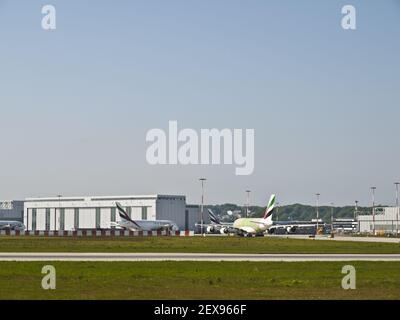 Airbus in Hamburg-Finkenwerder, Deutschland Stockfoto