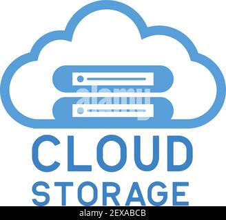 Cloud-Storage-Service-Logo. vektor-Illustration Stock Vektor