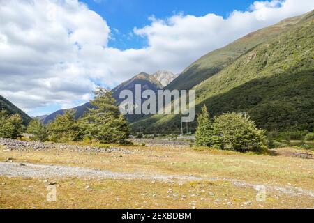 Landschaft rund um den Arthurs Pass in den Südlichen Alpen von New Seeland Stockfoto
