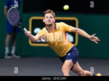 Rotterdam, Niederlande, 4. märz 2021, ABNAMRO World Tennis Tournament, Ahoy, zweite Runde: David Goffin (Bel). Foto: www.tennisimages.com/ Stockfoto