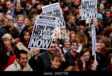 Londoner Lehrer auf Protest in Central London heute in Bezug auf Zum pay,14. März 2002 Foto Andy Paradise Stockfoto
