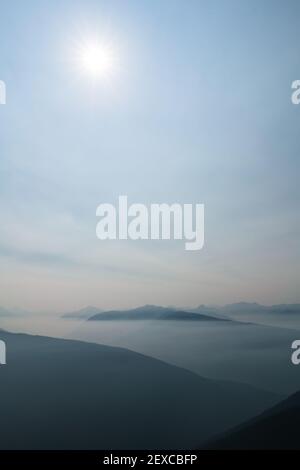 Blick auf die Olympic Mountains von Hurricane Ridge Stockfoto