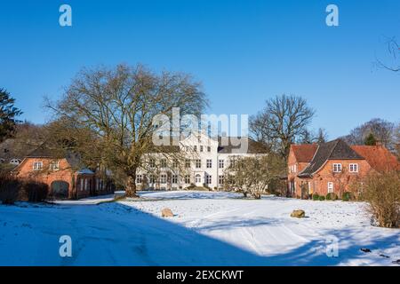 Winterliche Impressionen aus Schleswig-Holstein mit Eis und Schnee im kalten Norden Stockfoto