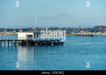 Winterliche Impressionen aus Schleswig-Holstein mit Eis und Schnee im kalten Norden Stockfoto