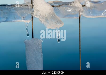 Winterliche Impressionen aus Schleswig-Holstein mit Eis und Schnee im kalten Norden Stockfoto