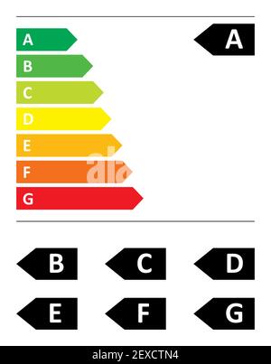 Vektordarstellung des neuen europäischen Energie-Labels für 2021 Stock Vektor