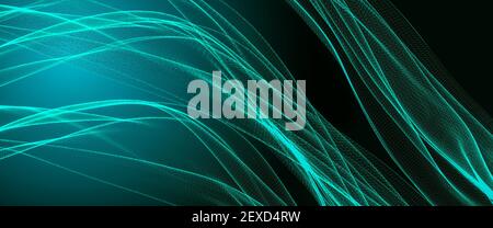 Verdrehte Drahtglockenformen in lebendigen Farben, die leuchten und in sich wirbeln Ein künstlerisches abstraktes Design 3D Render Stockfoto