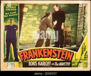 Frankenstein Filmplakat, 1931, darunter Boris Karloff Stockfoto